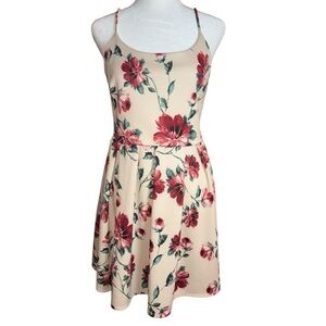 5️⃣Soprano Floral Summer Dress Fit & Flare Spaghetti Strap Mini - Large